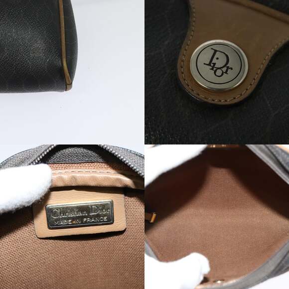 DIOR Honeycomb Canvas Shoulder Bag Pvc Leather Black - Picture 11 of 12